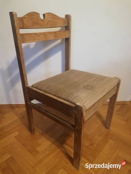 Dębowe krzesło Vintage PRL Warszawa sprzedam