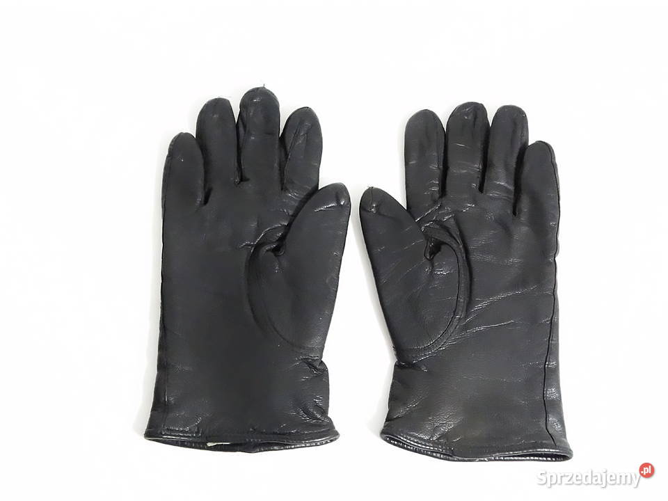 Rękawiczki zimowe skórzane z czerwonym środkiem lubelskie Biłgoraj