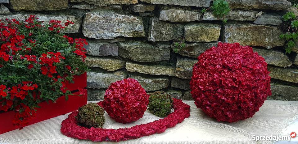 Kule betonowe różane zestaw 3 sztuki Jaworze