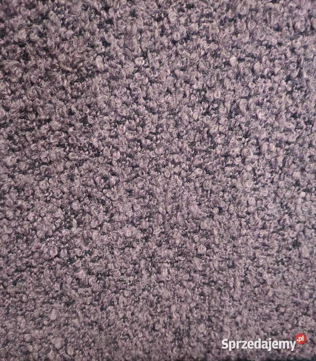 Włoska tkanina wełna boucle fiolet wrzos Duża Warszawa