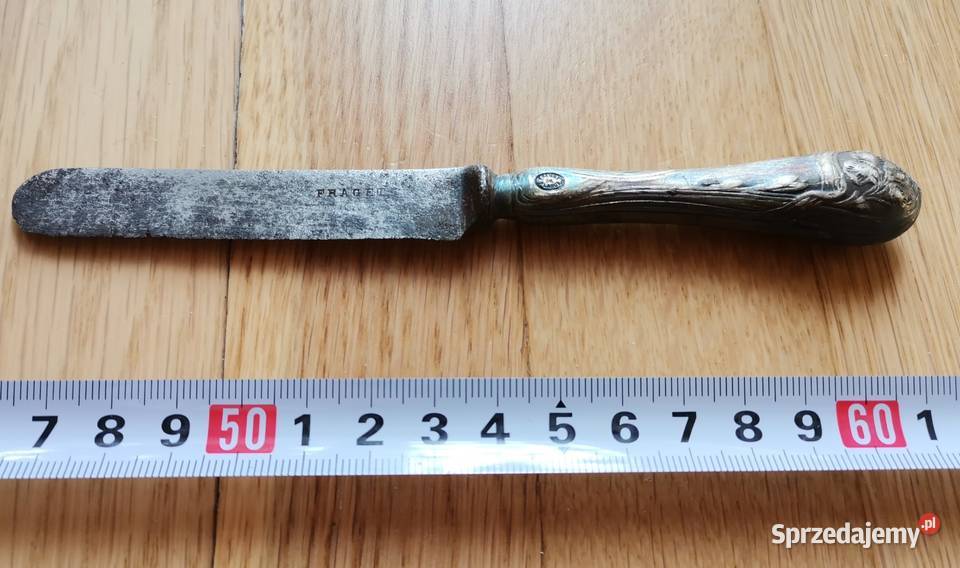 267 NÓŻ do masła stary ANTYK SYGNOWANY łódzkie Łódź