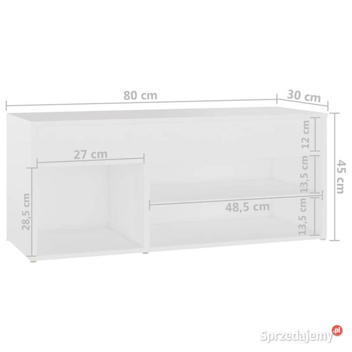 Ławka z miejscem na buty biała 80x30x45 WM808747 Warszawa