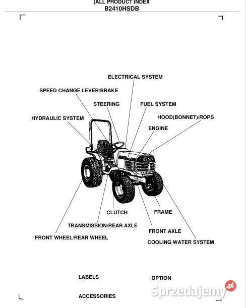 Kubota B2710 B2910 B3030 B6100 katalog części