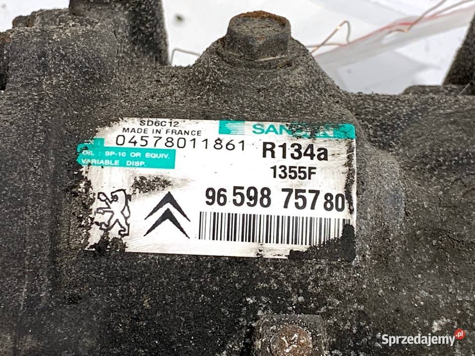 SPRĘŻARKA KLIMATYZACJI PEUGEOT 207 9659875780 14 osobowe