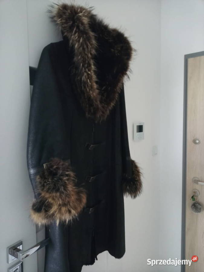 Kożuch naturalny nowy czarny Rozmiar 40(L) Gdańsk
