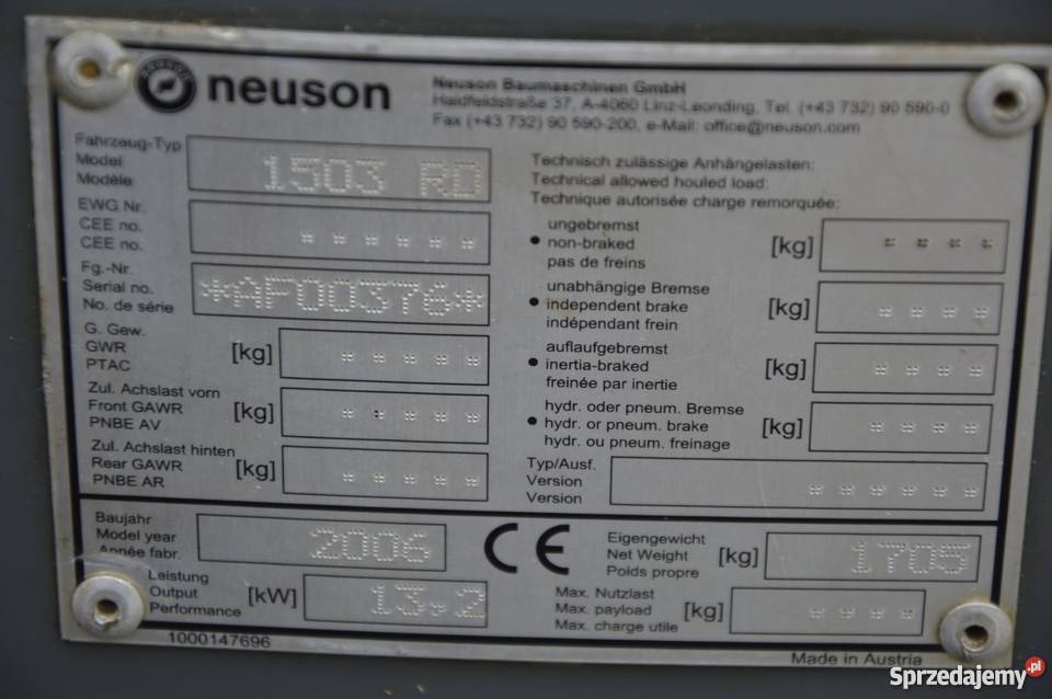 Minikoparka mini koparka NEUSON 1503 RD 2006r Złoczew