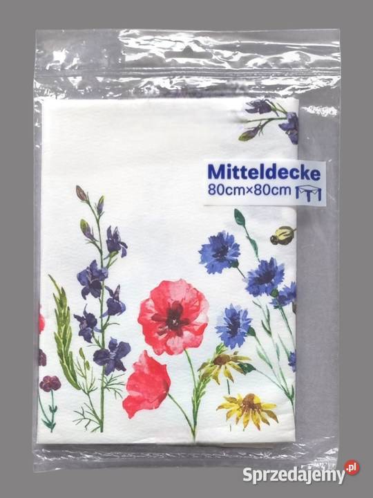 Obrus Alouette kwiatki 80x80 Rossmann nowy biały