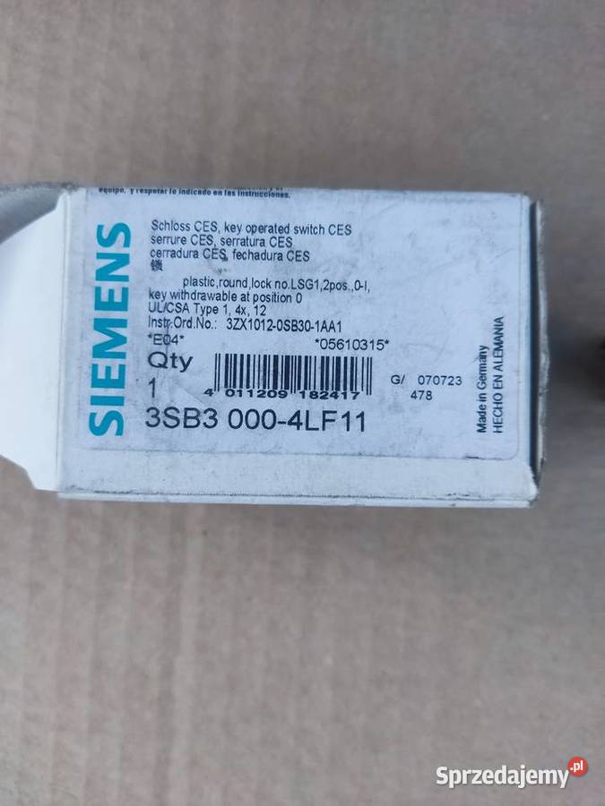 Przełącznik kluczykowy Siemens SIRIUS