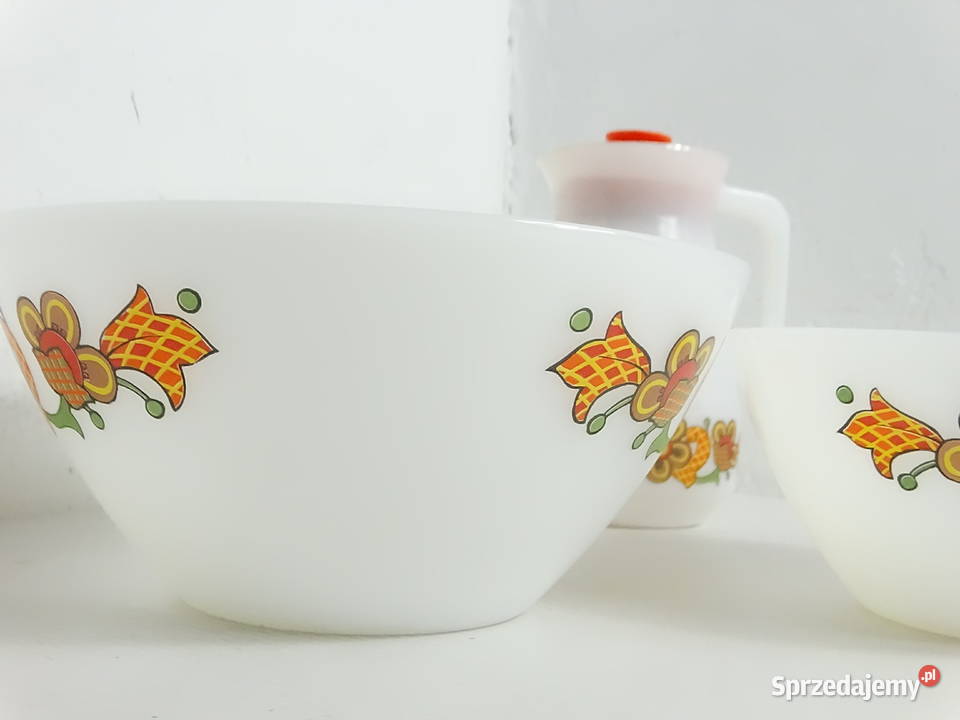 Vintage Zestaw Schott Mainz Jenaer Glas Dzbanek lubelskie Biłgoraj