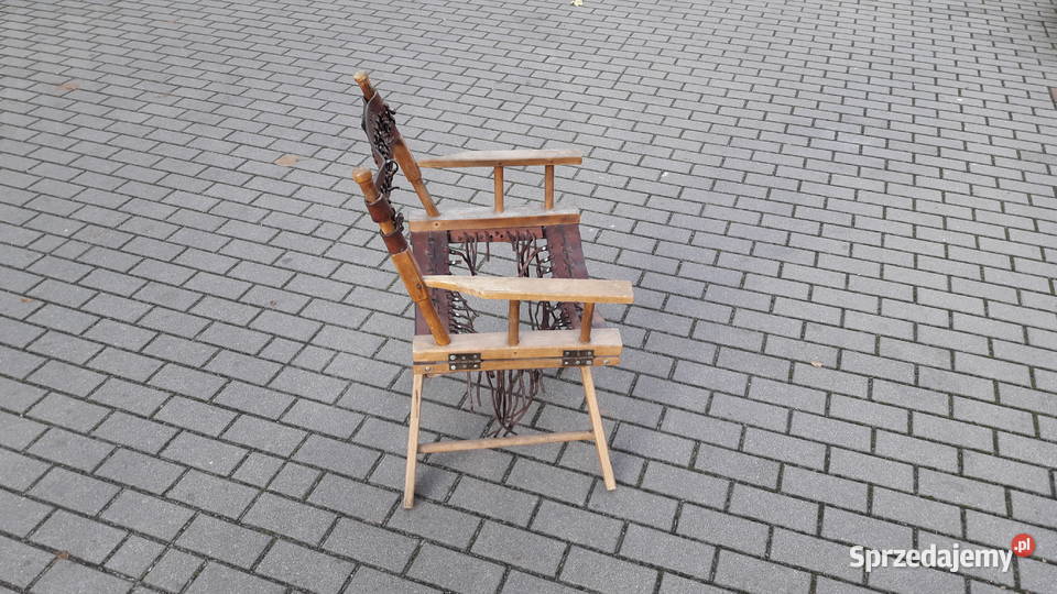Krzesło reżysera składane fotel reżysera PRL Gdynia
