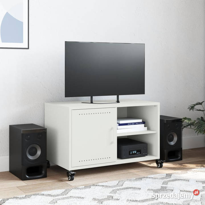 Szafka RTV biała 68x39x435 stal WM846673 Warszawa sprzedam