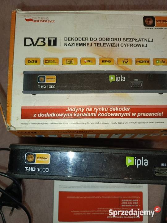 DEKODER DVB-T T-HD 1000 zasilacz pilot