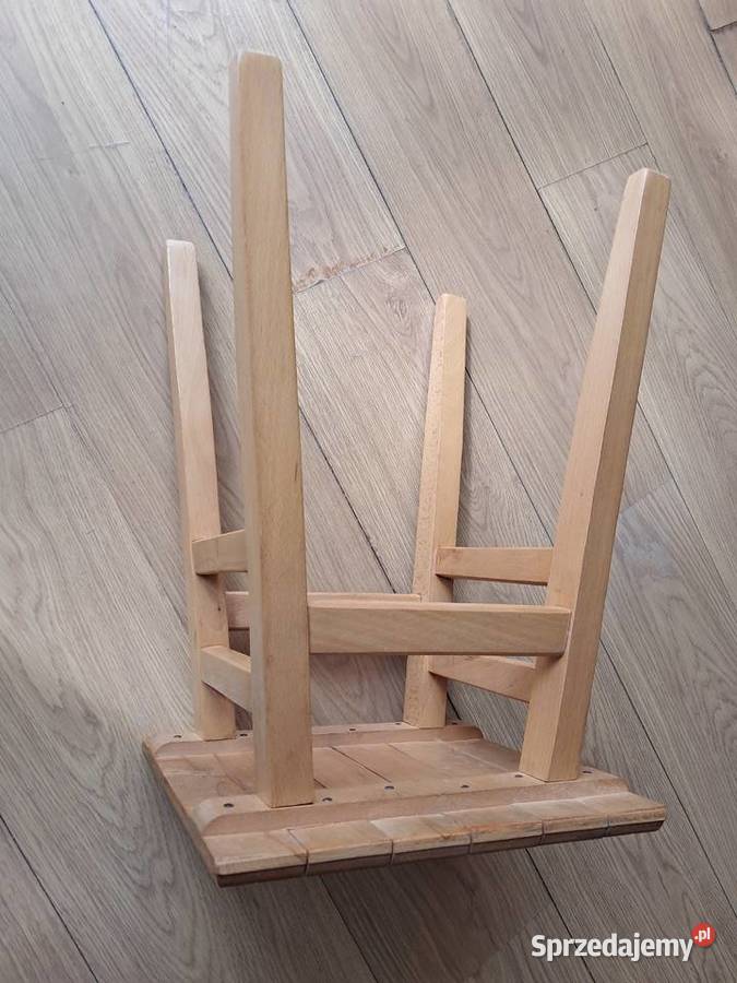 Taborety drewniane jasne 2 do sprzedania Kraków