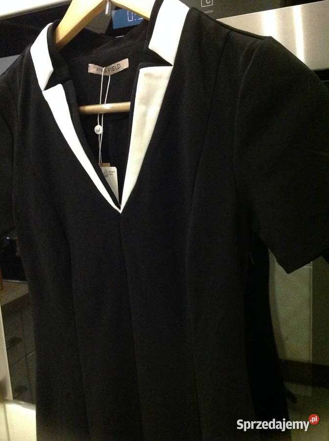 Czarna Sukienka ala Chanelka Damska ANNA FIELD Nowa Sól