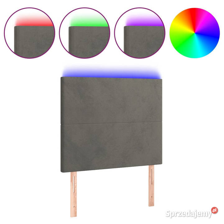 Zagłówek do łóżka z LED ciemnoszary 80x5x118128 Warszawa sprzedam