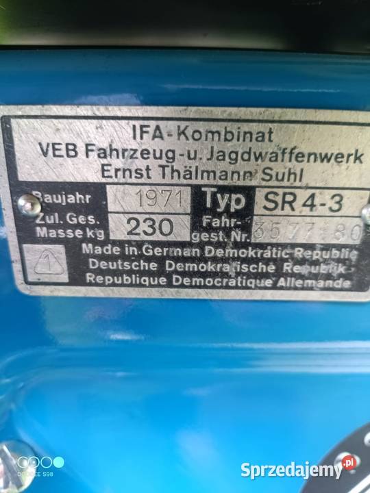 Simson sperber benzyna Trzebnica