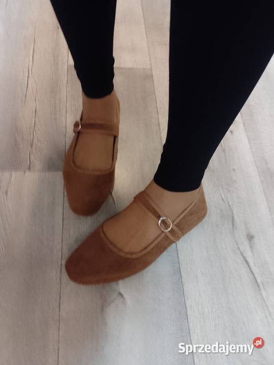 40 Brązowe baleriny wieczorowe z zapięciem NOWE małopolskie