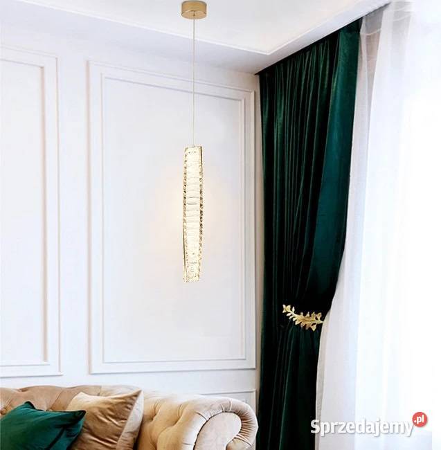 Żyrandol kryształowy złoty pojedyncza lampa Lampy wiszące mazowieckie Warszawa