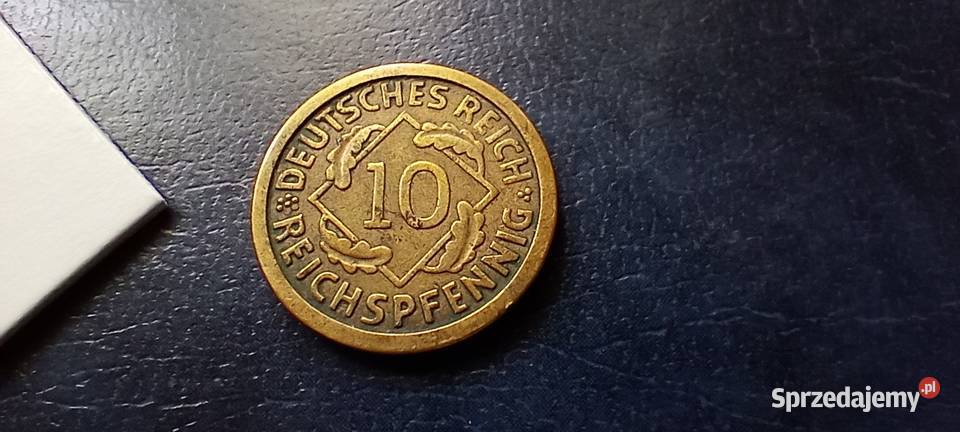 Stare monety 10 reichsfenig 1924 F NIemcy Lesko