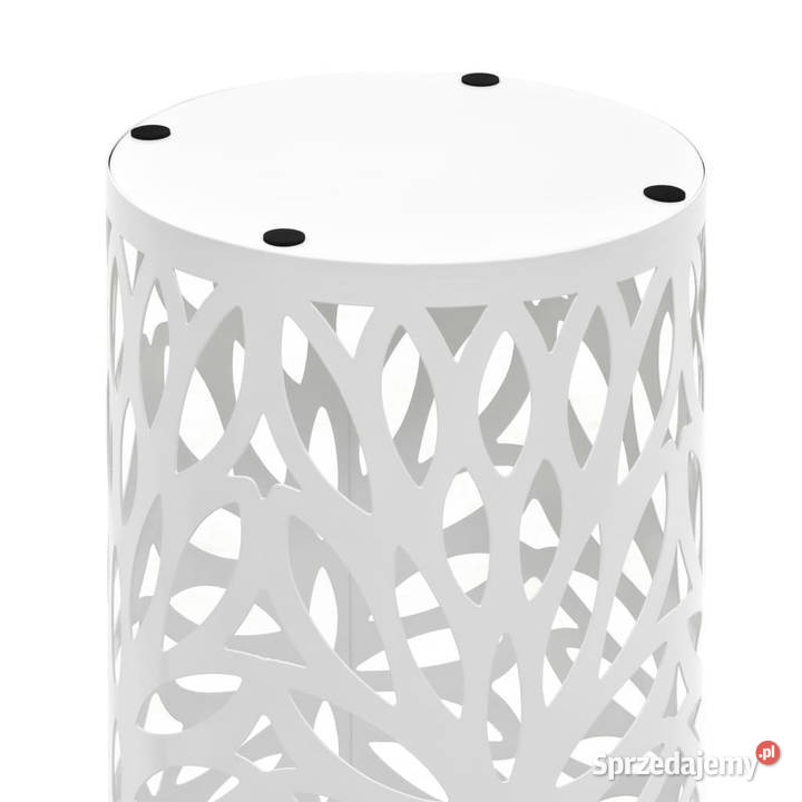 Stojak na parasole design w liście stalowy biały