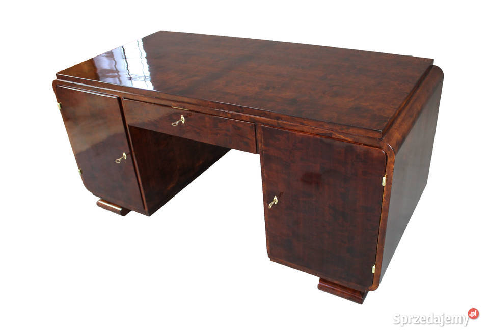 Dwustronne biurko gabinetowe art deco renowacji Zielonka