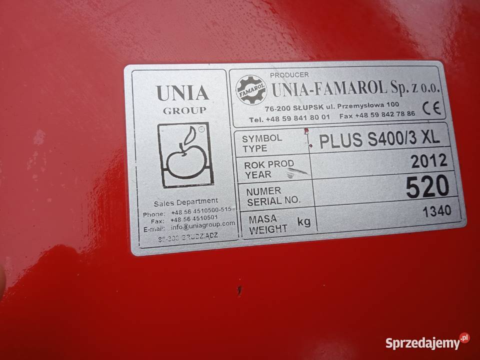 Agregat siewny nadbudowany 3m Unia Plus Famarol sprzedam