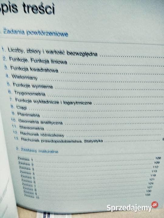 Zbiór zadań i pytań testowych matematyka sprzedam