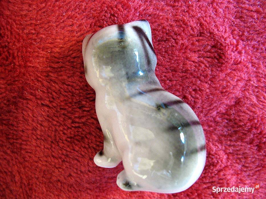 Kot szary mały kotek porcelana 4 x 3 x 25 mazowieckie Siedlce