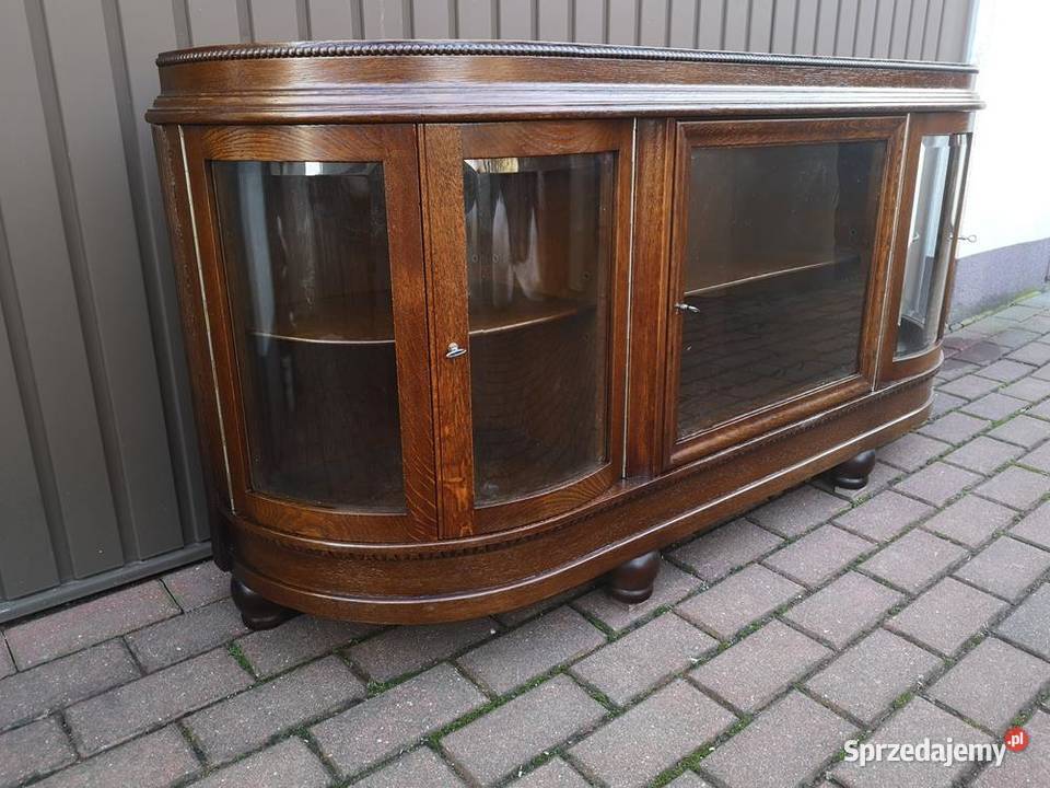 Komoda Witryna Dębowa Niska RTV Stara Antyk Swarzędz