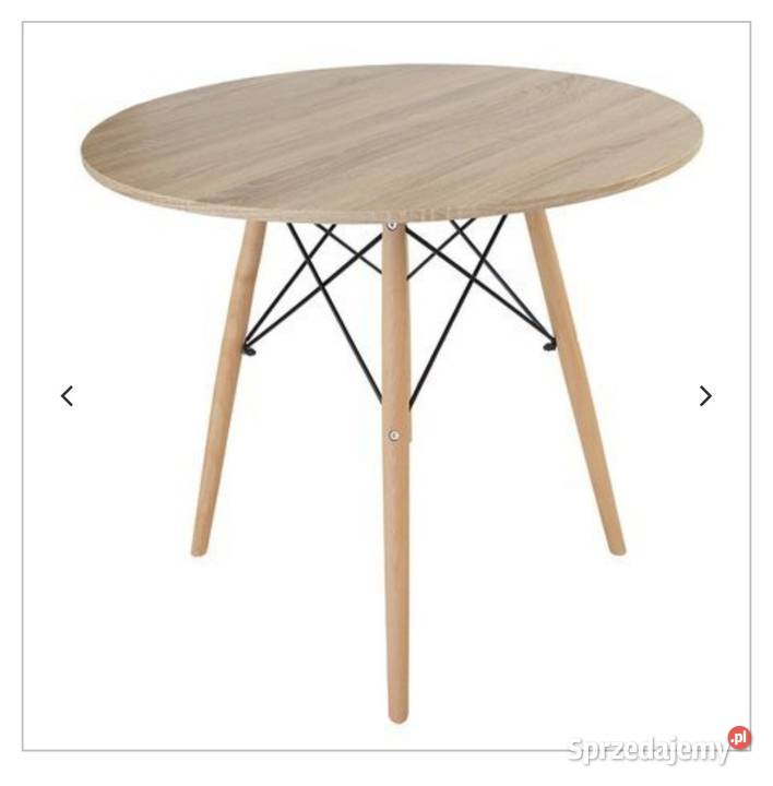 Stół okrągły brązowy skandynawski do salonu