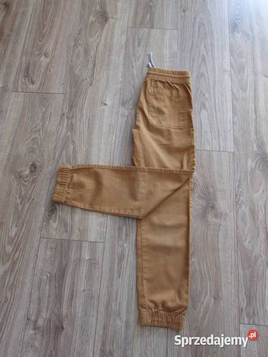 spodnie HM 134 brąz brązowe letnie H&M Kraków