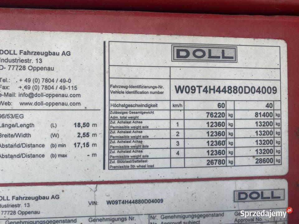Naczepa niskopodłogowe Warszawa
