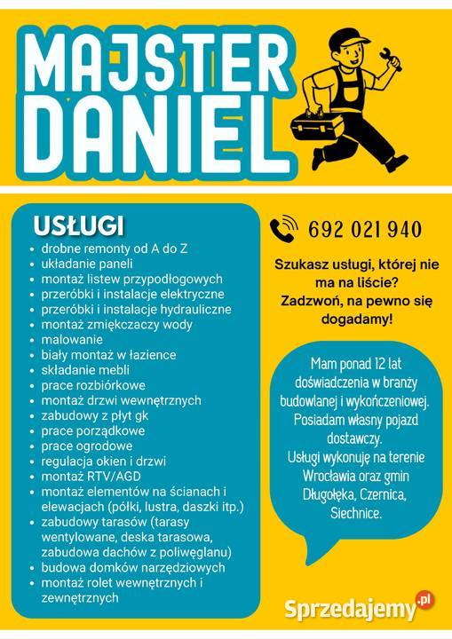 Złota rączka drobne prace remontowe montaż drzwi Wrocław