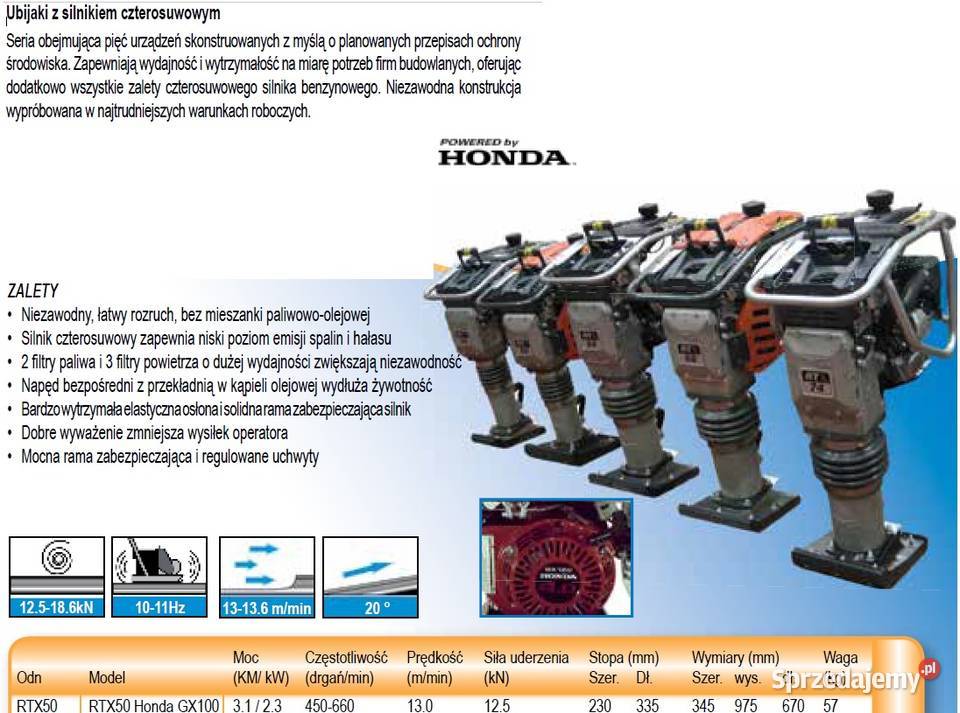 STOPA WIBRACYJNA BELLE RTX 50 NOWA BRUTTO 0h Maszyny budowlane Skoroszów