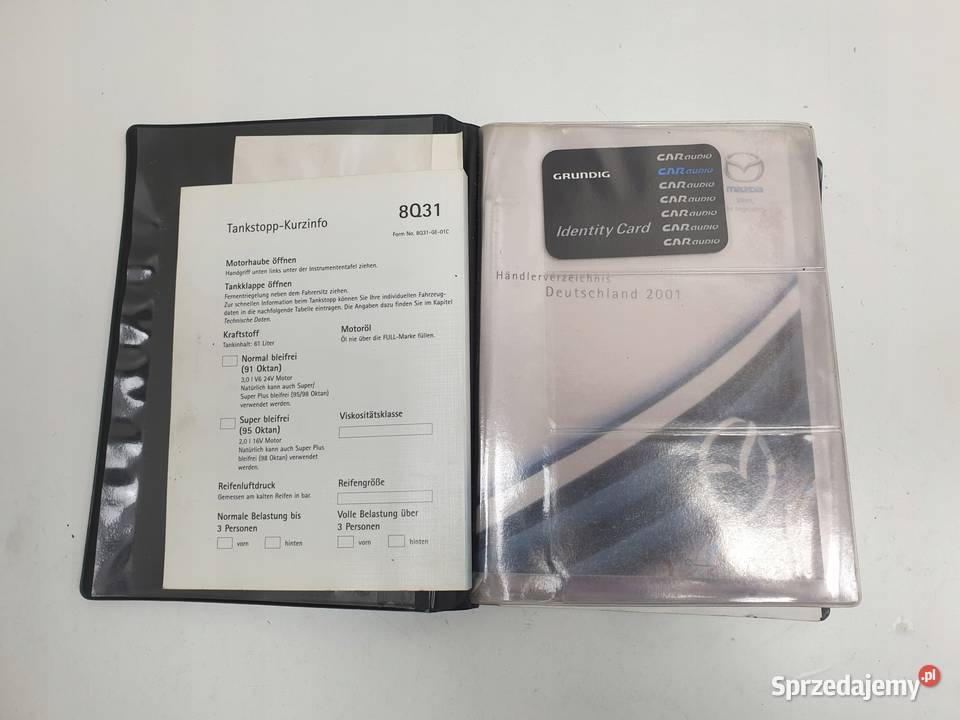 Mazda 5 POKROWIEC NA DOKUMENTY Etui kokumenty Rudka