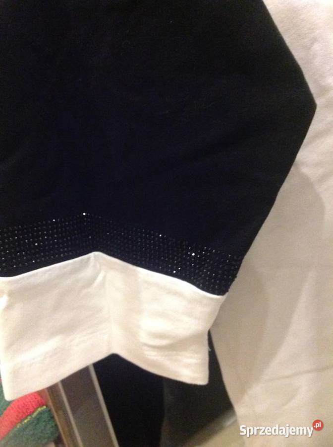 Bluza z Kapturem Biało Czarna Damska MEGI M Nowa Sól