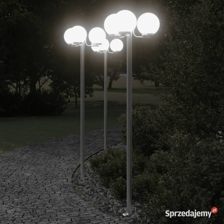 Stojące lampy ogrodowe 3 srebrne 215 stal Warszawa