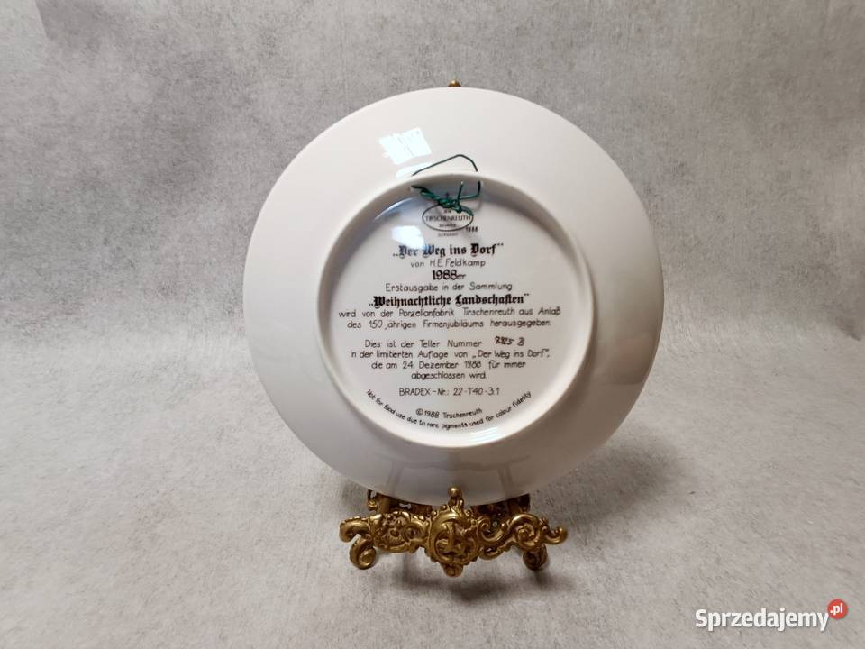 TIRSCHENREUTH PORCELANOWY KOLEKCJONERSKI TALERZ Dobrzany