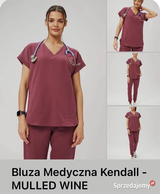 bluza medyczna Kendall mulled wine S 36 Odzież damska Ząbki