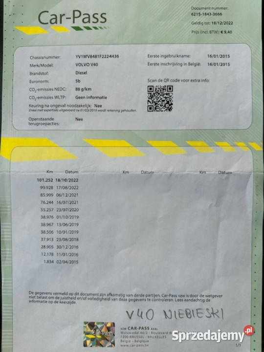 Volvo V40 16 D2 Serwis 100 bezwypadkowy Skóra gniazdo USB lubelskie sprzedam