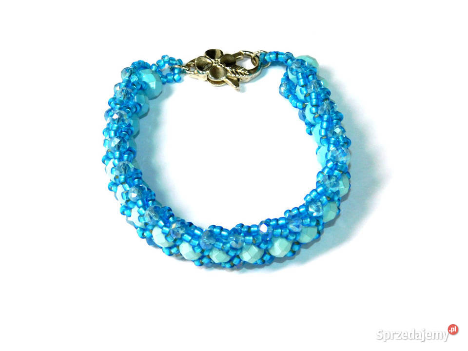 Kryształowa bransoletka mieniąca się błękitna Dębogórze