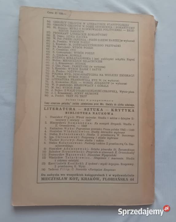 Juliusz Słowacki Balladyna Wyd MKot Kraków 1948 Koźminek