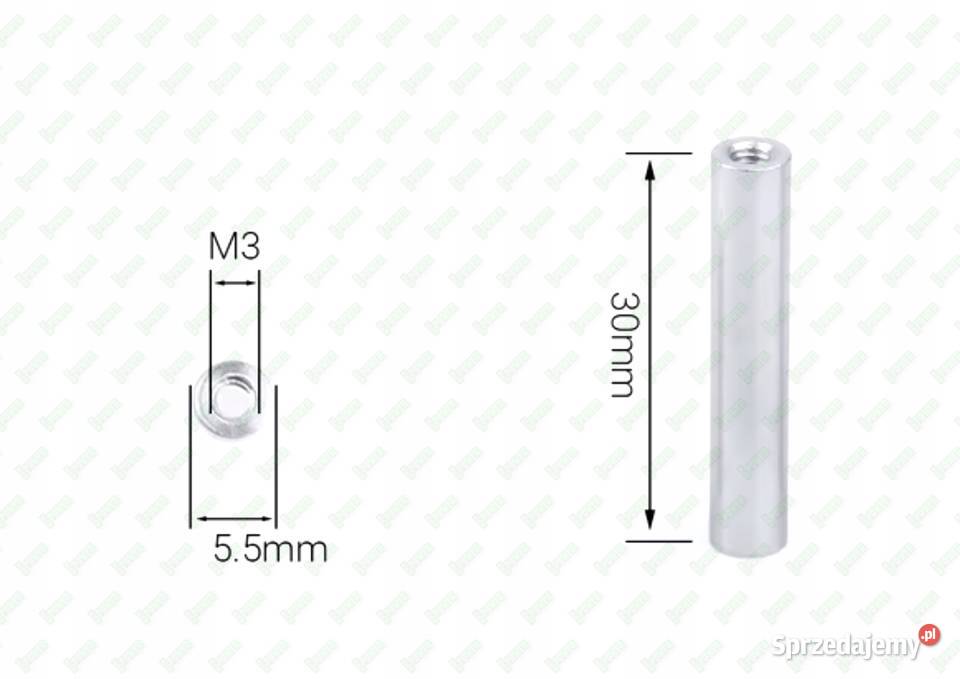 M3X30 ALUMINIOWA TULEJKA DYSTANSOWA GWINTOWANA