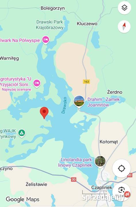 Sprzedam działkę Jez Drawsko pierwsza linia Sprzedaż Piaseczno sprzedam