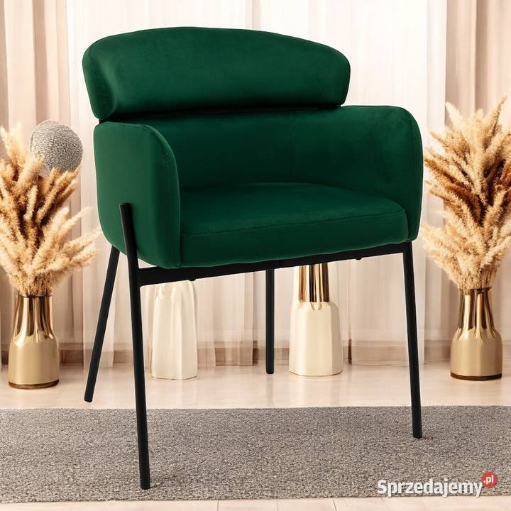 Krzesło Tapicerowane Bolzano Butelkowa Zieleń Tarchały Małe
