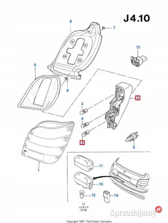 WKŁAD LAMPY LEWY TYŁ FORD FIESTA 8996 6162879