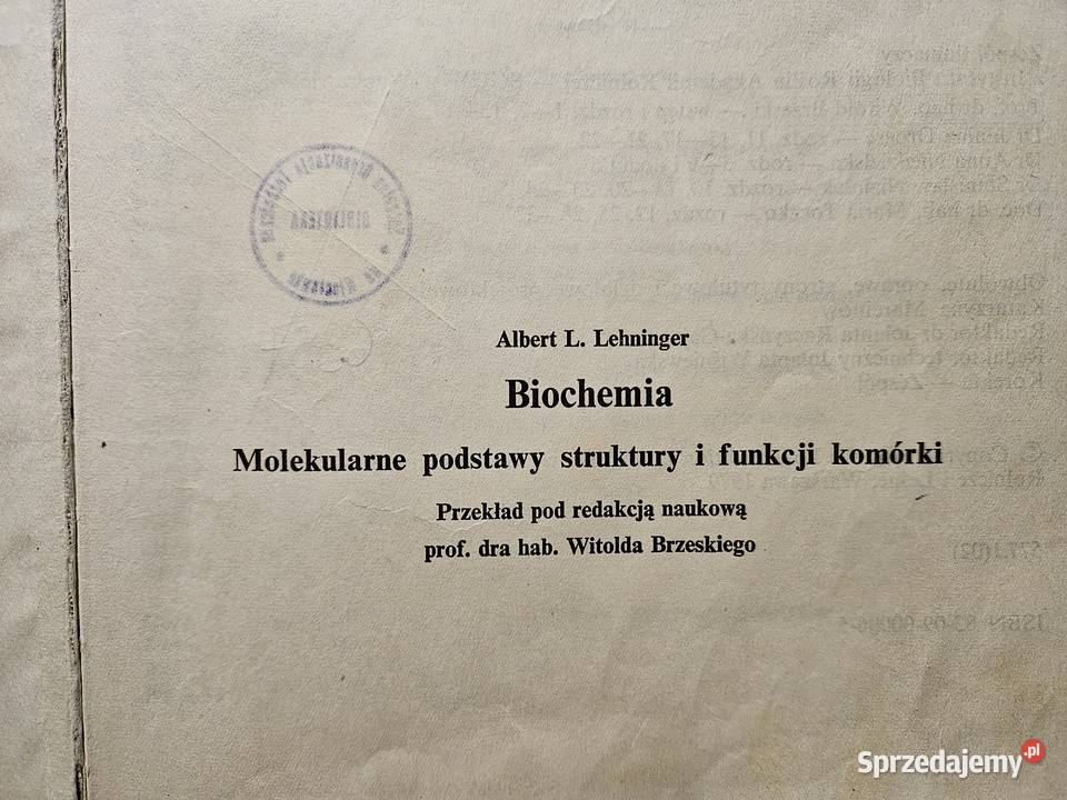 Biochemia Albert L Lehninger Gdynia