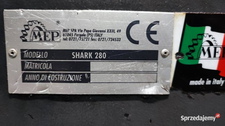 Piła taśmowa do metalu MEP SHARK 280 Produkcja małopolskie