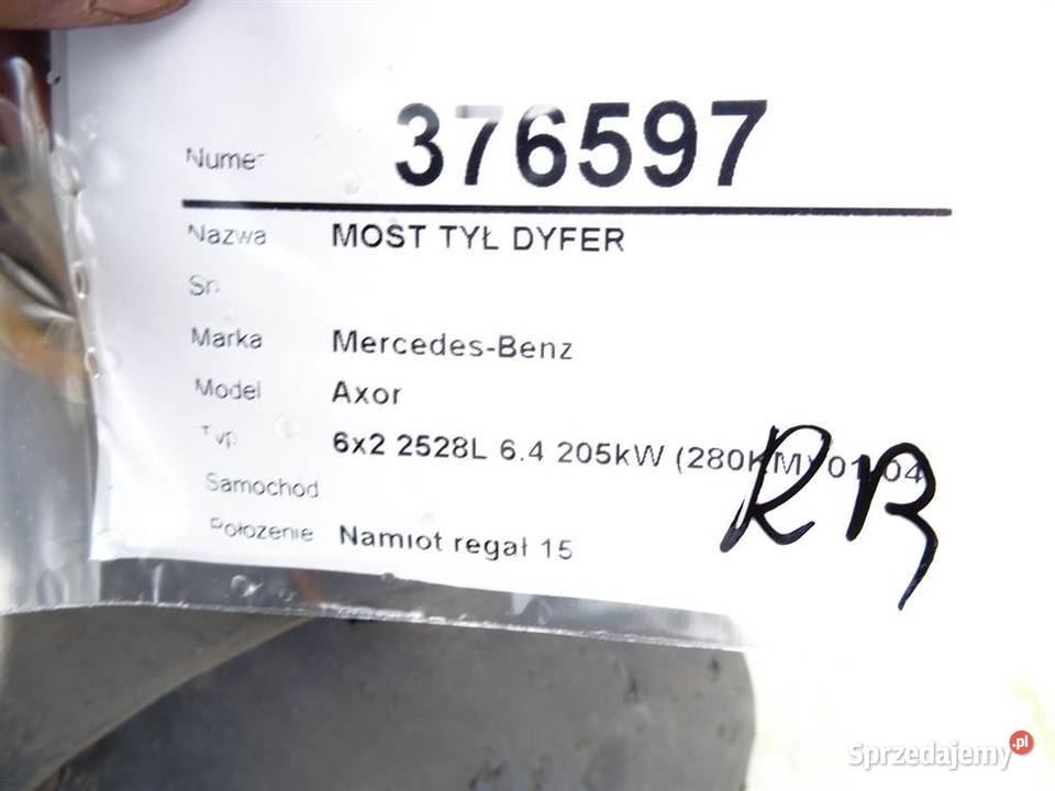MOST TYŁ DYFER MERCEDES AXOR 418 64 279 0105 Van ciężarowe