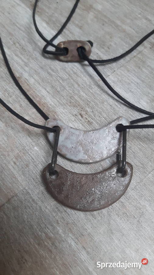 Naszyjnik ceramiczny ręcznie wykonany Rękodzieło Otwock